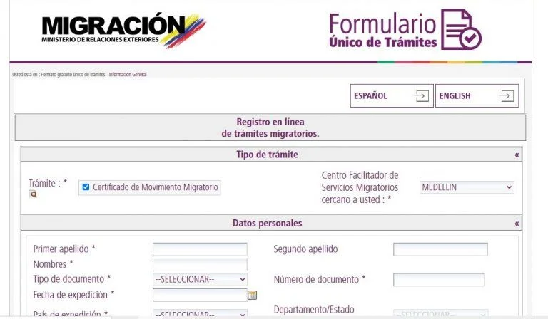 FUT - Formulario Único de Trámites