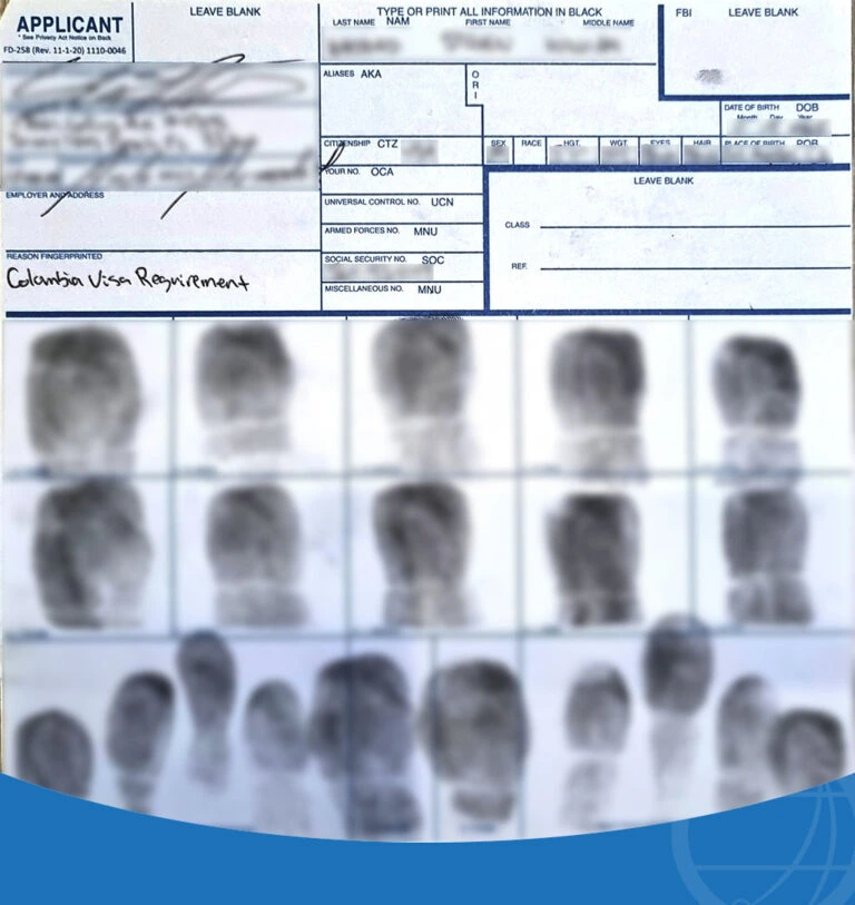 Sample Fingerprinting Form