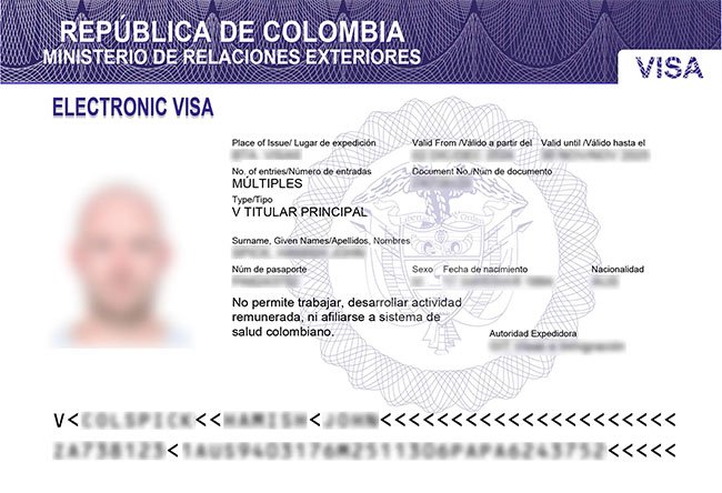 Visas in colombian